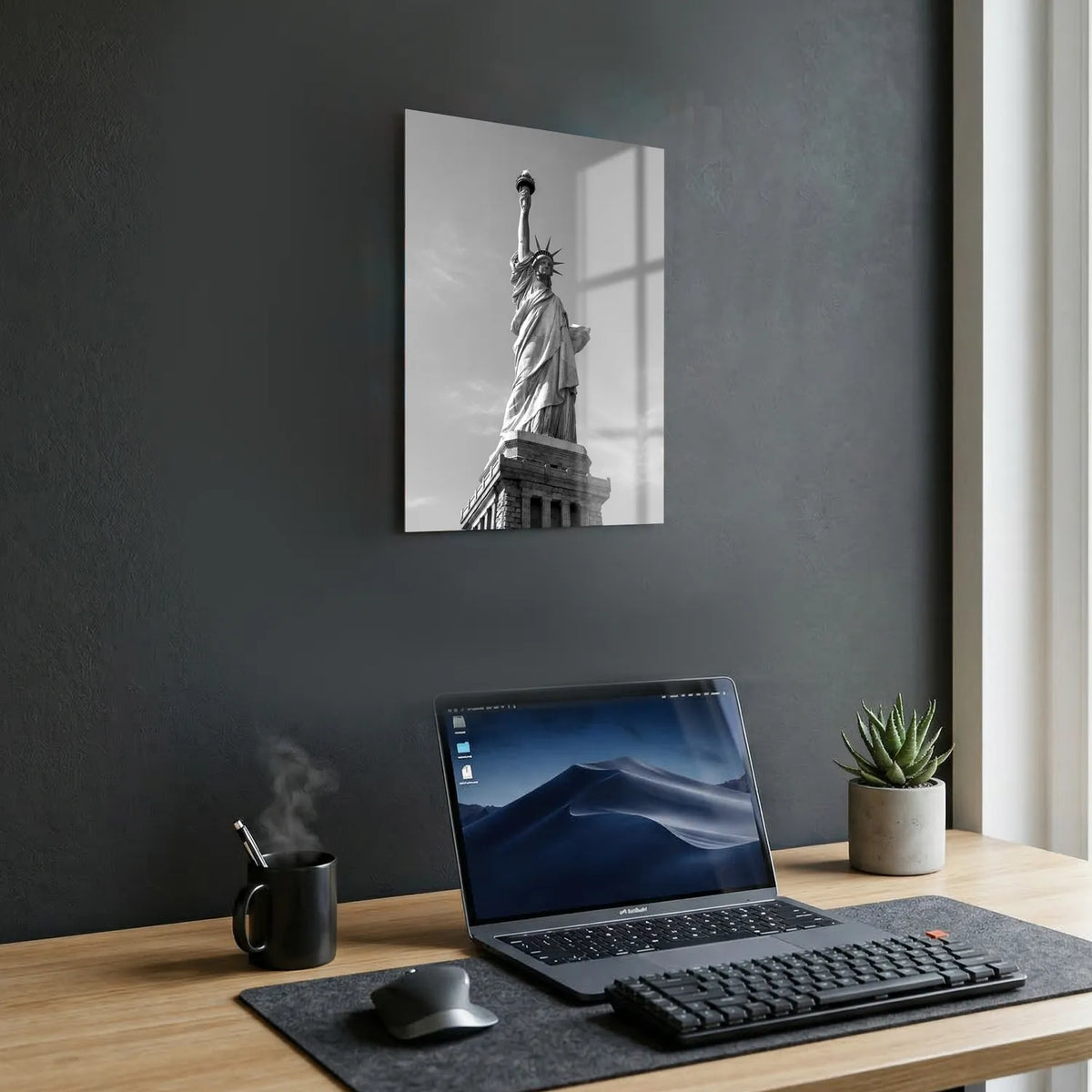 Tableau Statue de la Liberté New York N&B | en Métal Format A3