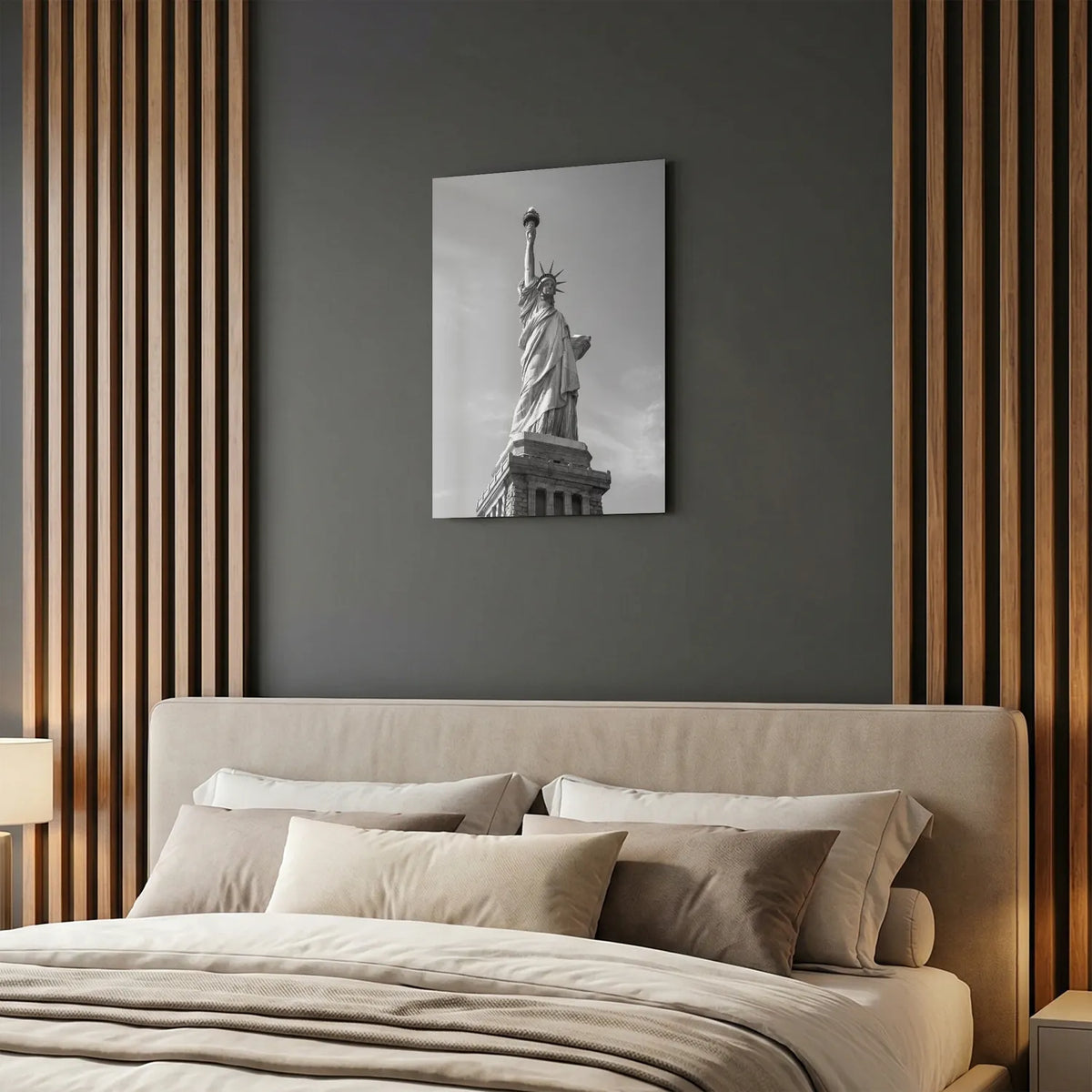 Tableau Statue de la Liberté New York N&B | en Métal Format A3