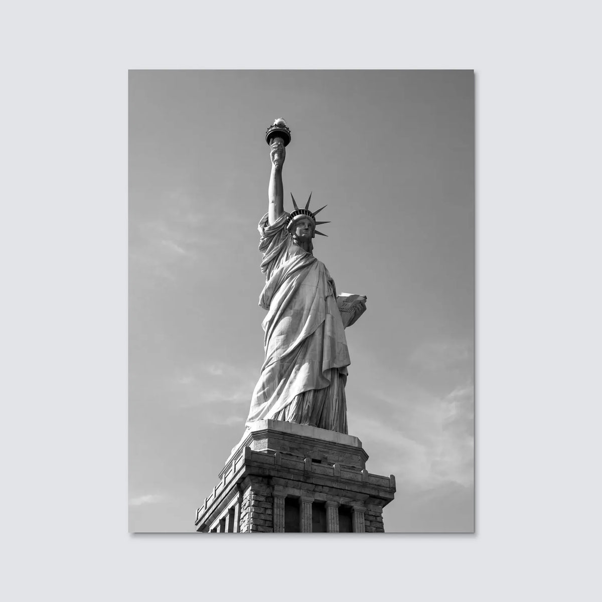 Tableau Statue de la Liberté New York N&B | en Métal Format A3