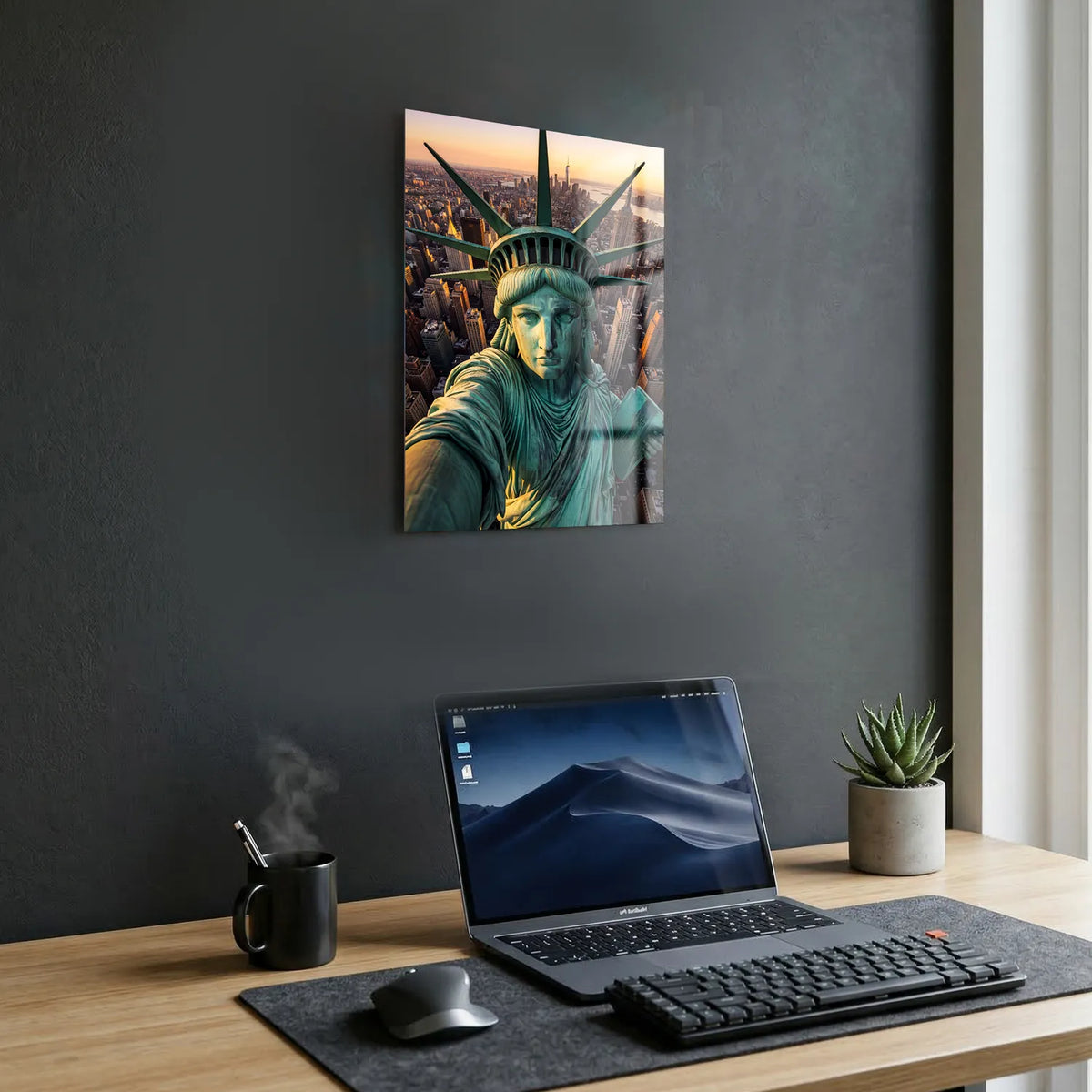 Tableau Selfie Statue de la Liberté NY | en Métal Format A3