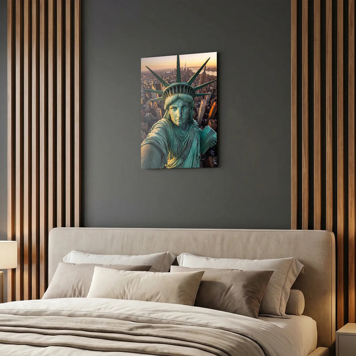 Tableau Selfie Statue de la Liberté NY | en Métal Format A3