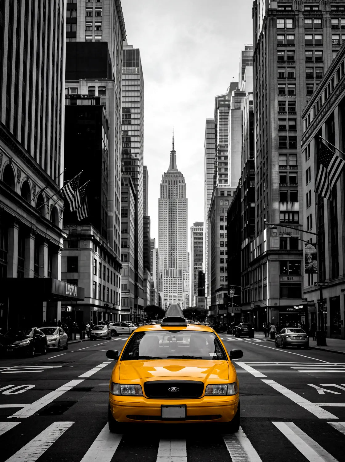 Tableau Taxi de New York | en Métal Format A3