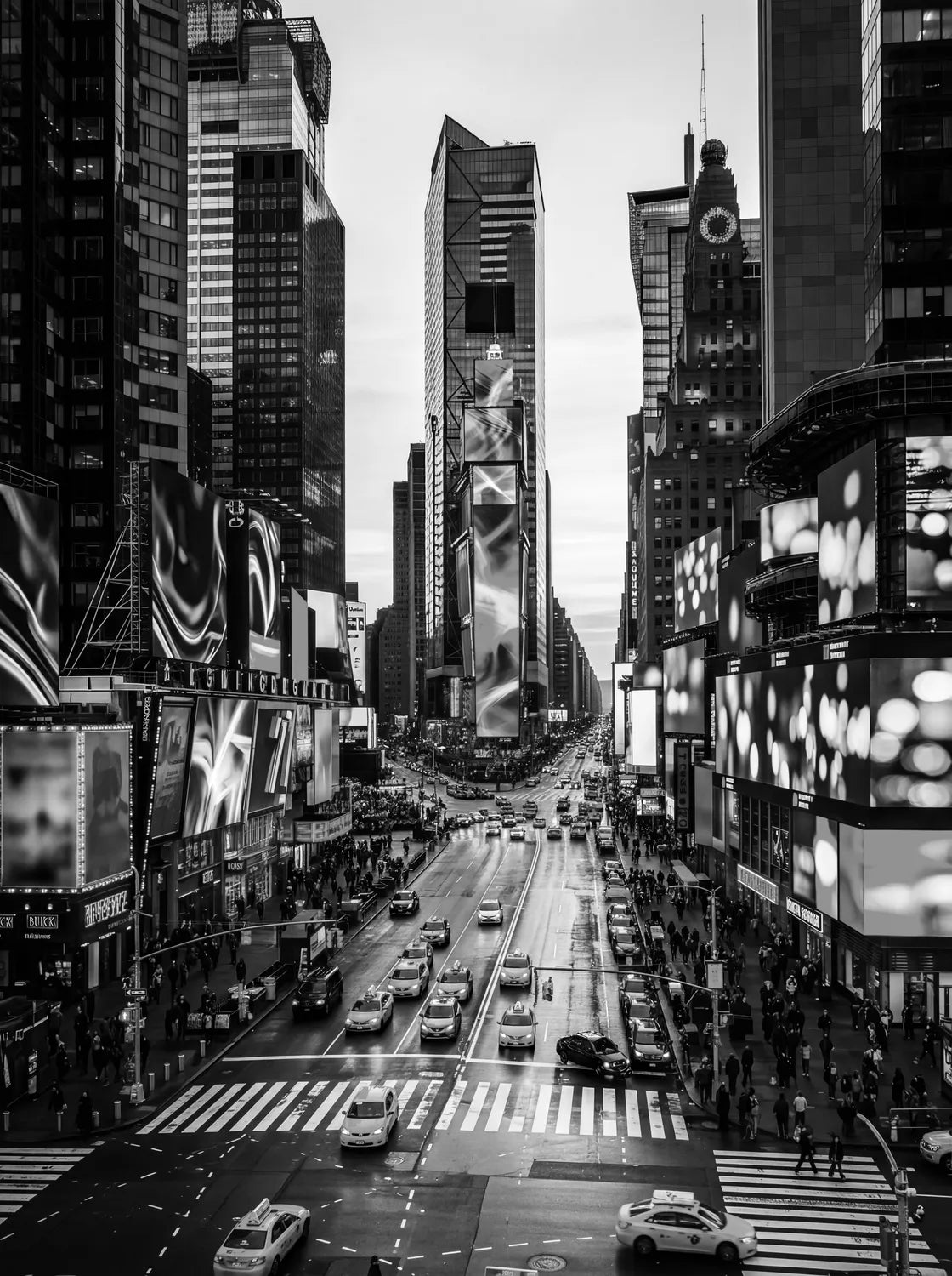 Tableau Times Square N&B | en Métal Format A3