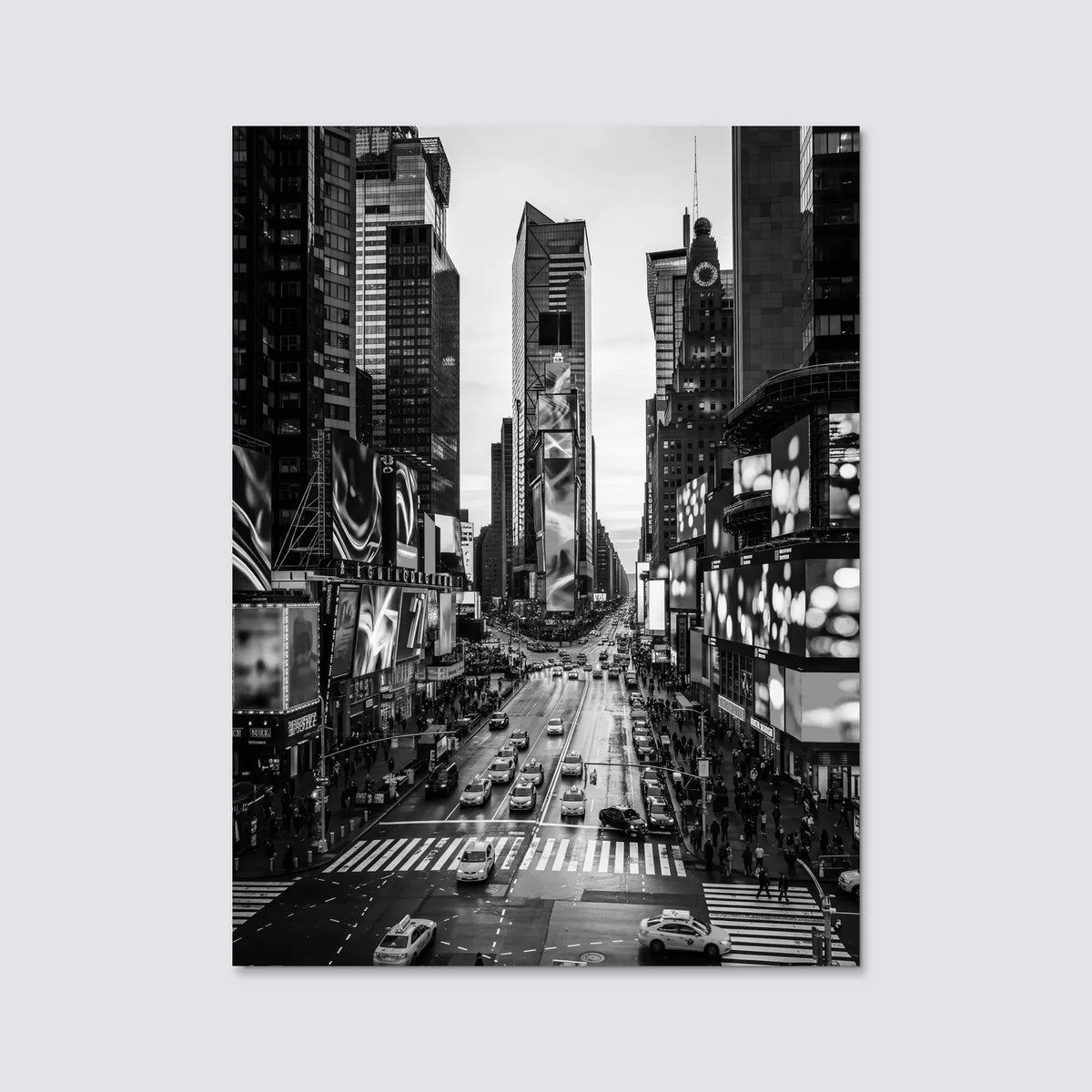 Tableau Times Square N&B | en Métal Format A3