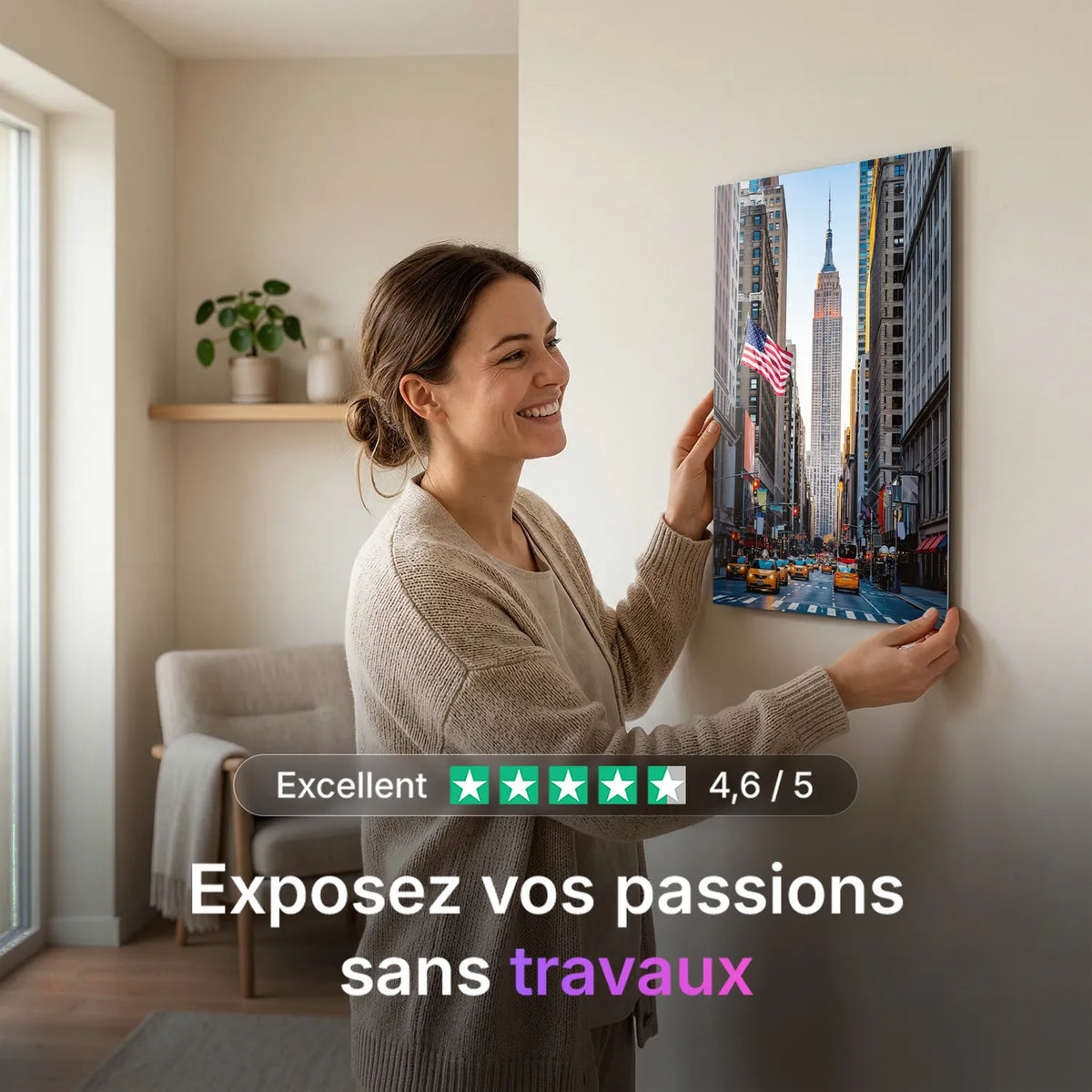 Tableau New York City | en Métal Format A3