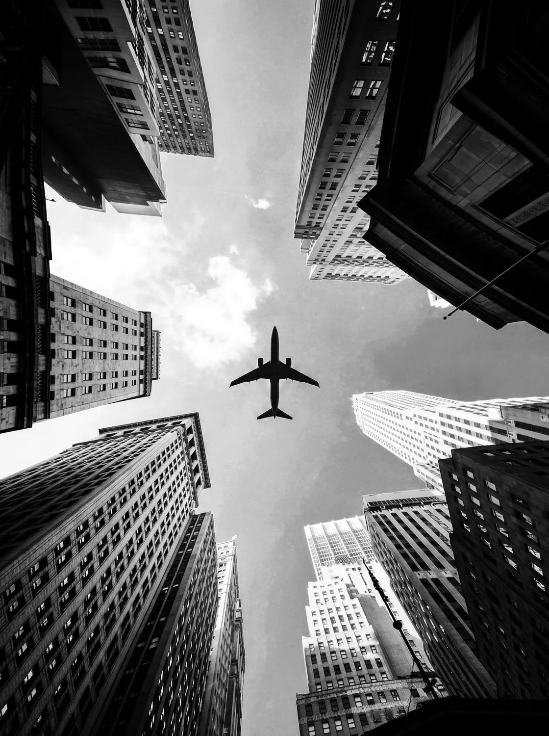Tableau Buildings New Yorkais N&B | en Métal Format A3