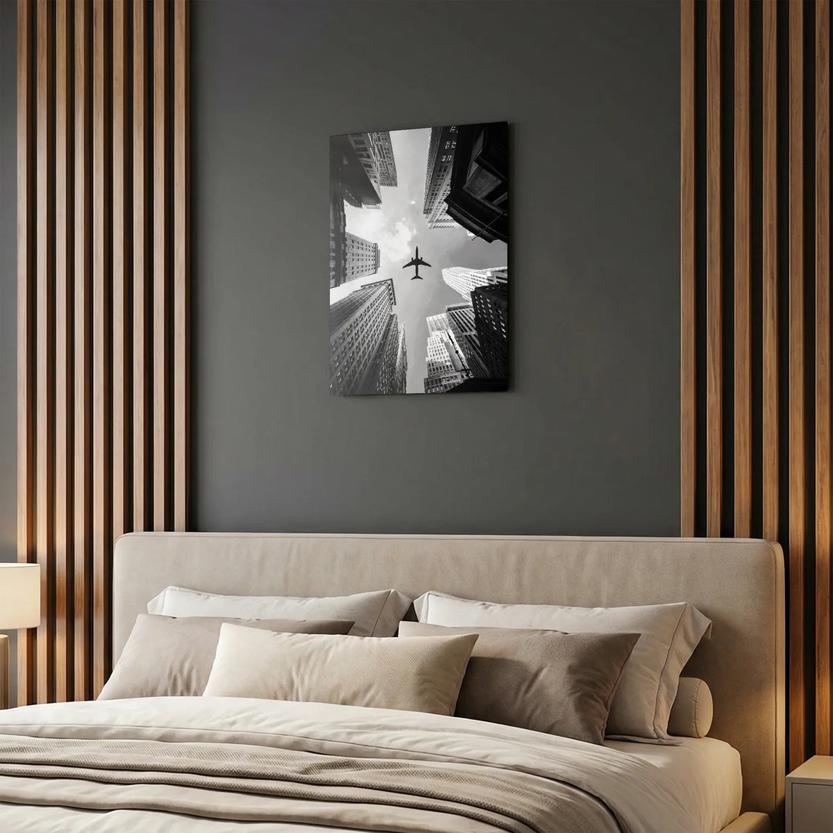 Tableau Buildings New Yorkais N&B | en Métal Format A3