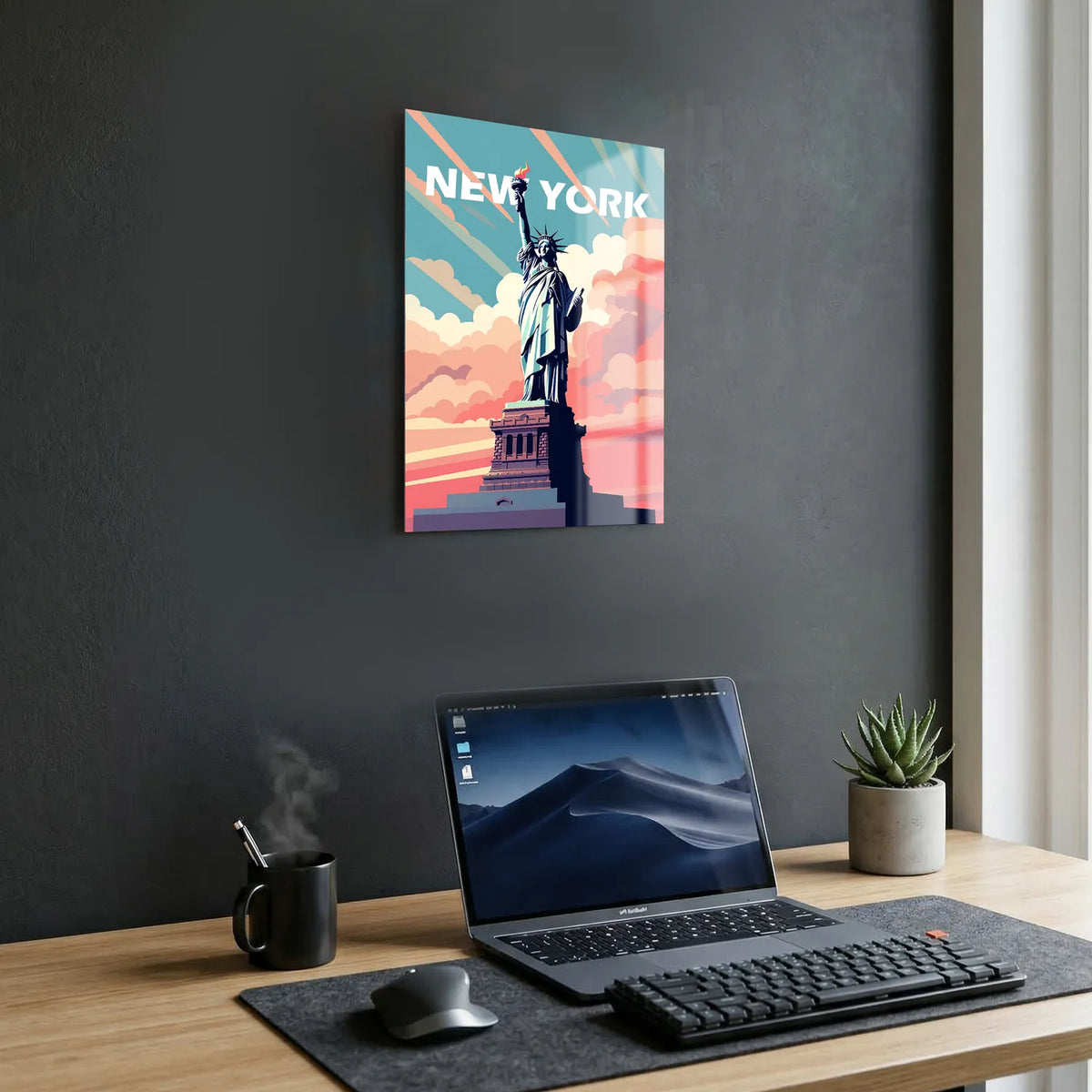Tableau Statue de la Liberté New York - Illustration | en Métal Format A3