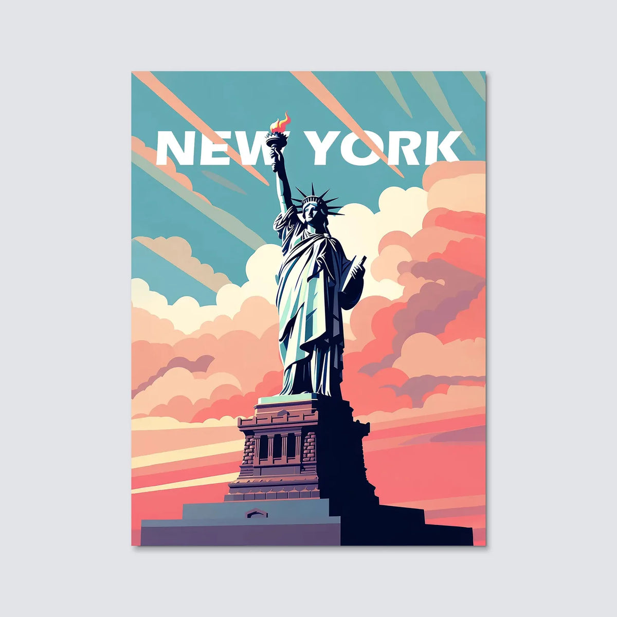 Tableau Statue de la Liberté New York - Illustration | en Métal Format A3