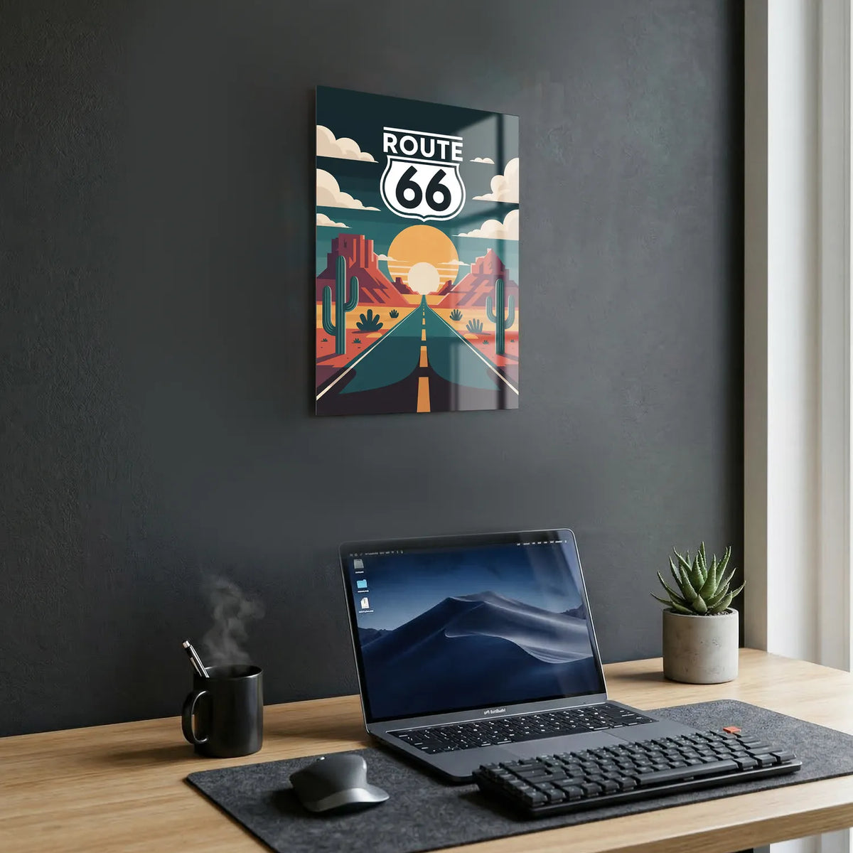Tableau Route 66 - Illustration | en Métal Format A3