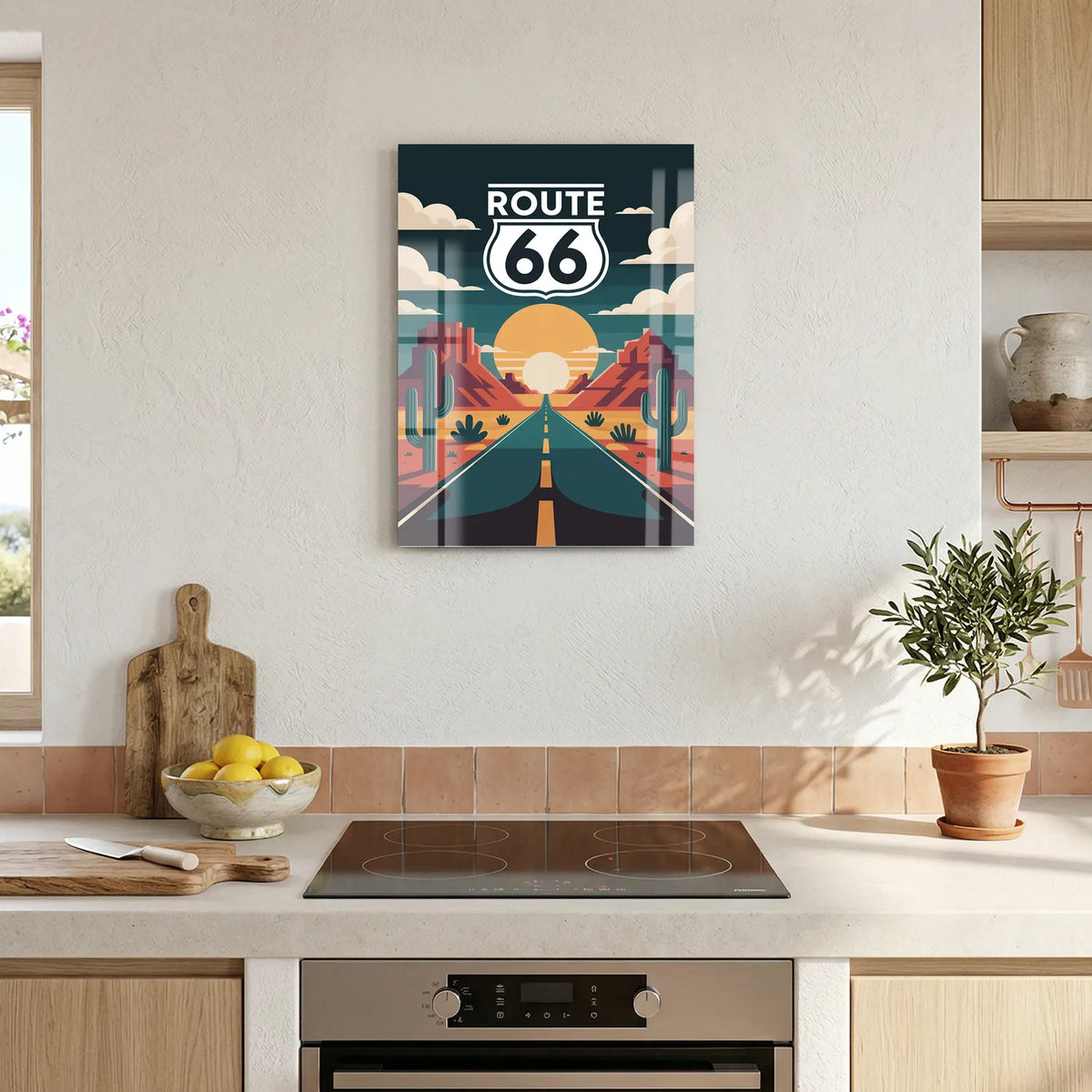Tableau Route 66 - Illustration | en Métal Format A3