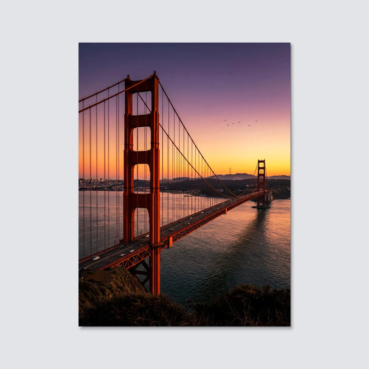 Tableau Golden Gate Bridge San Francisco | en Métal Format A3