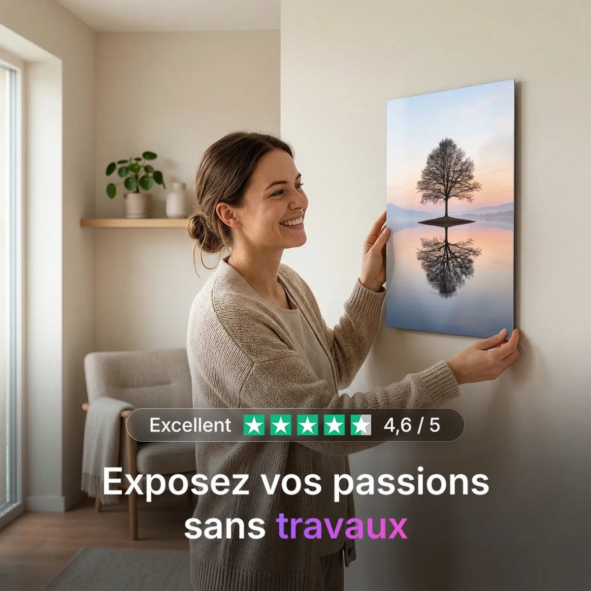 Tableau Reflet naturel | en Métal Format A3