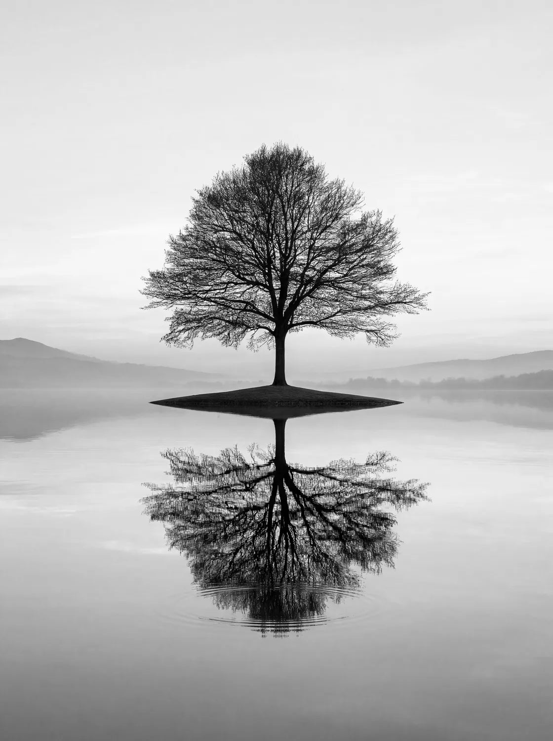 Tableau Reflet naturel N&B | en Métal Format A3