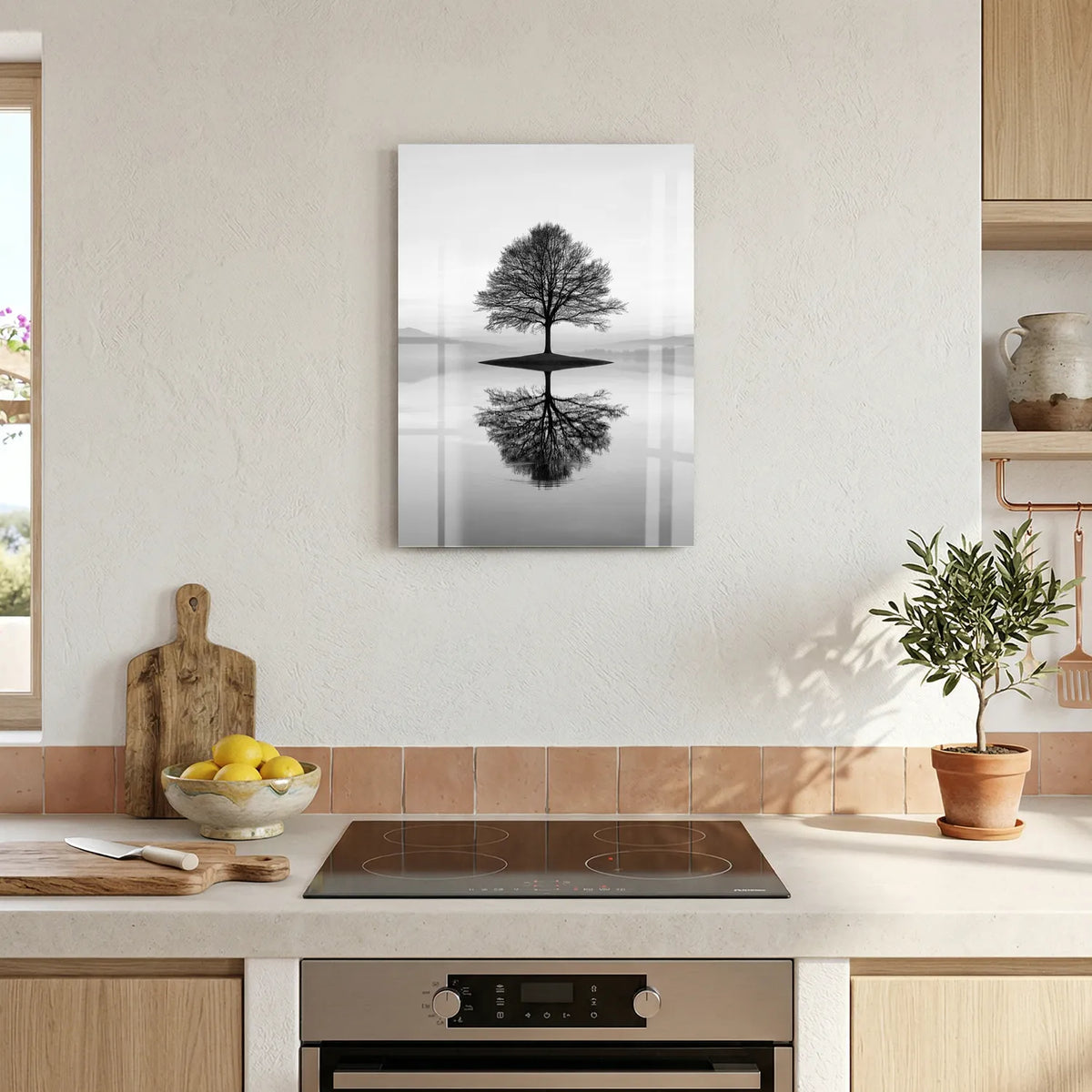 Tableau Reflet naturel N&B | en Métal Format A3