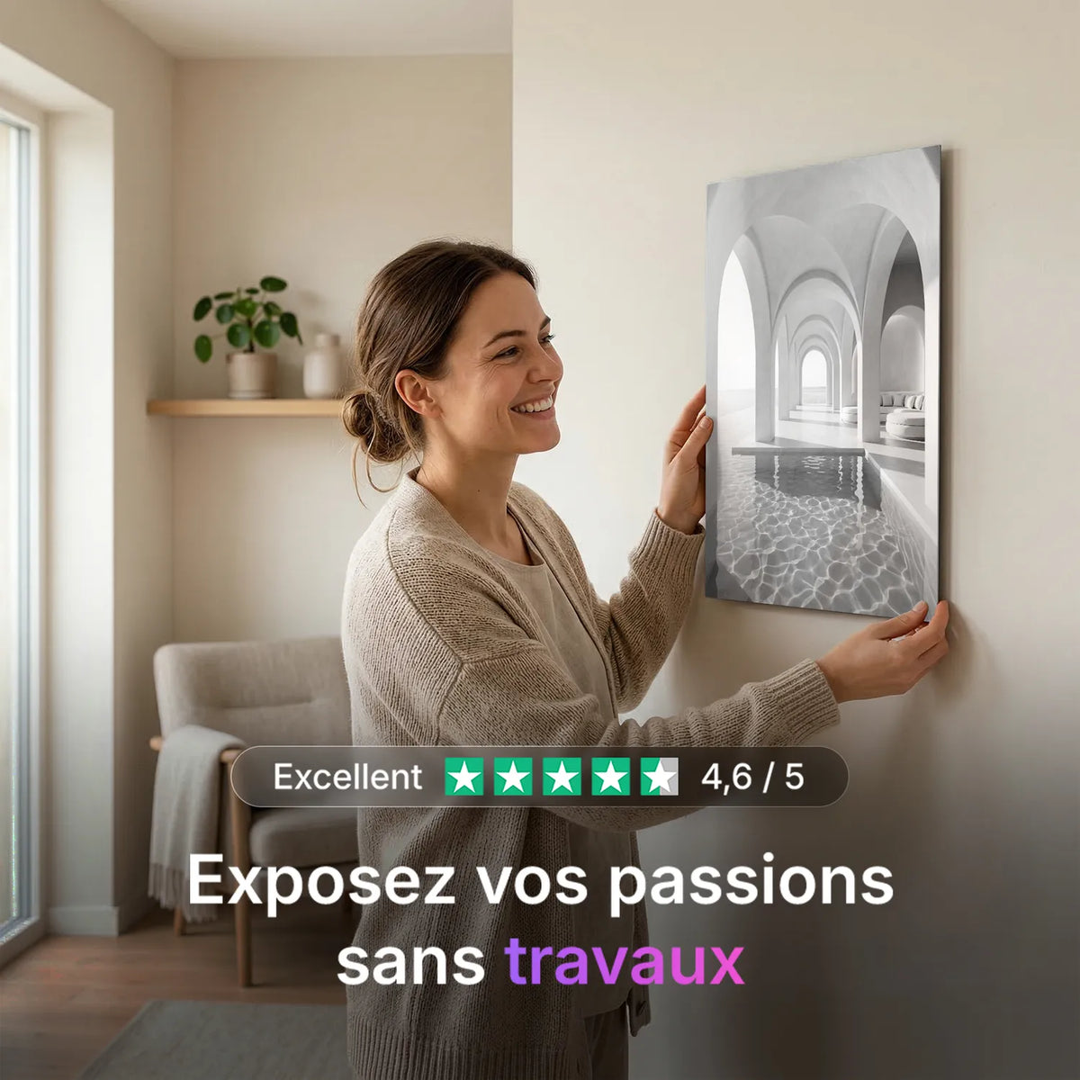 Tableau Luxe maritime N&B | en Métal Format A3