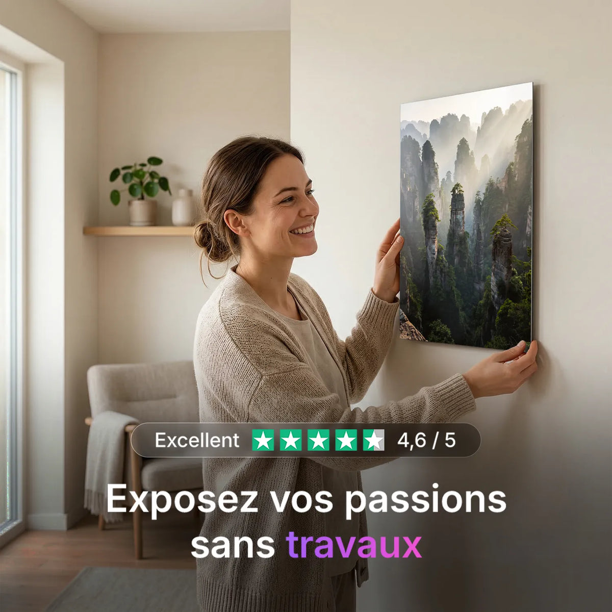Tableau Monts Tianzi | en Métal Format A3