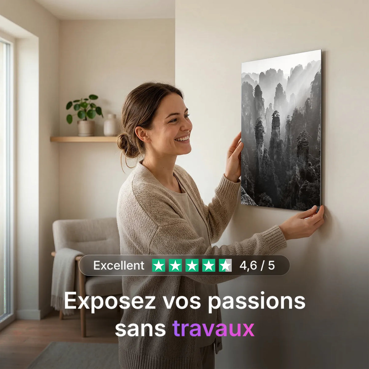 Tableau Monts Tianzi de Zhangjiajie | en Métal Format A3