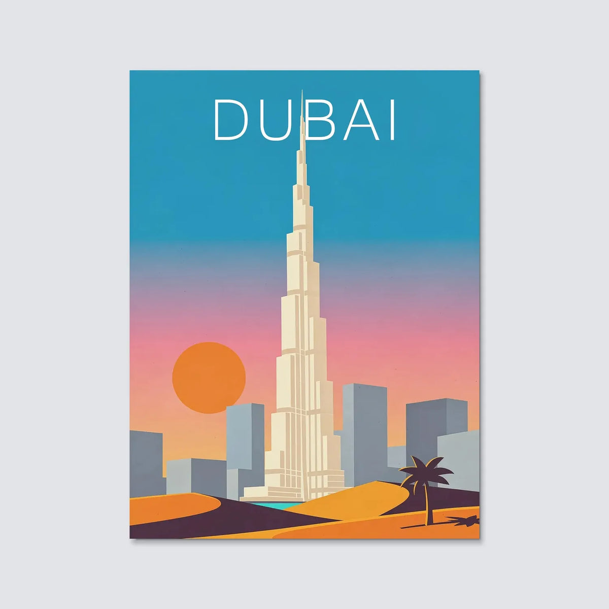 Tableau Burj Khalifa de Dubaï - Illustration | en Métal Format A3