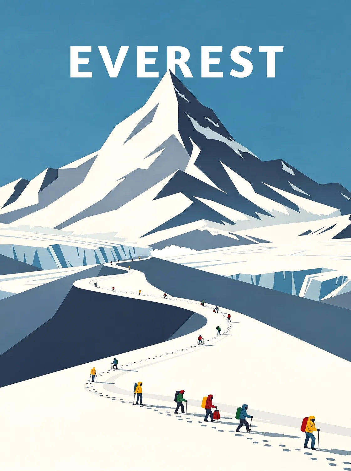 Tableau Le Mont Everest - Illustration | en Métal Format A3