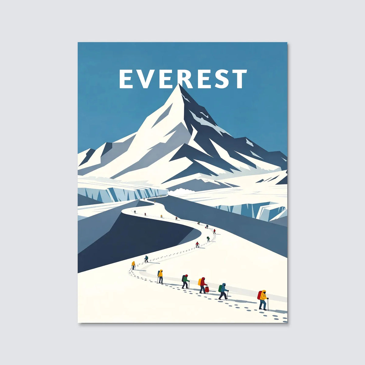 Tableau Le Mont Everest - Illustration | en Métal Format A3