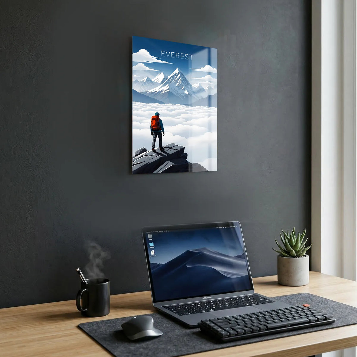 Tableau Ascension de l'Everest - Illustration | en Métal Format A3