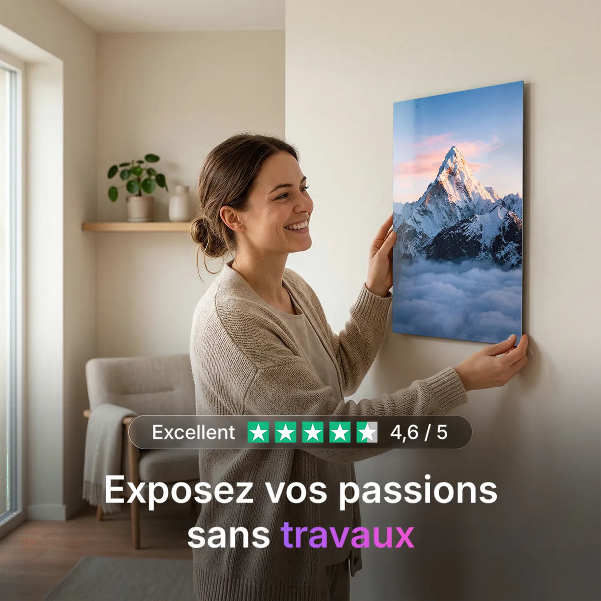 Tableau L'Everest | en Métal Format A3