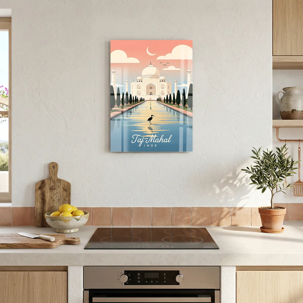 Tableau Taj Mahal - Illustration | en Métal Format A3
