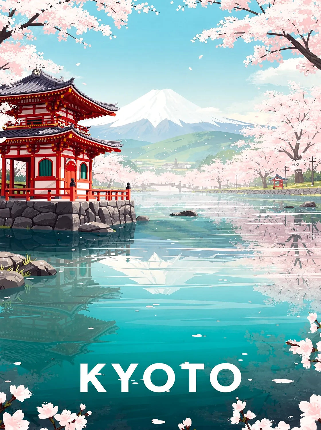 Tableau Kyoto - Illustration | en Métal Format A3