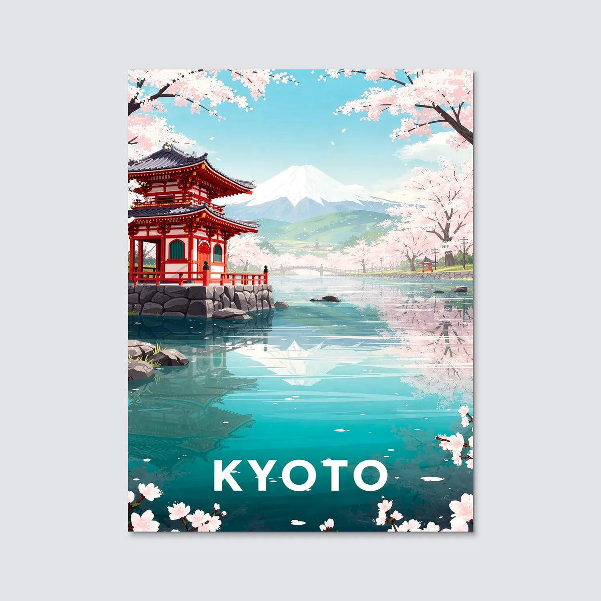 Tableau Kyoto - Illustration | en Métal Format A3