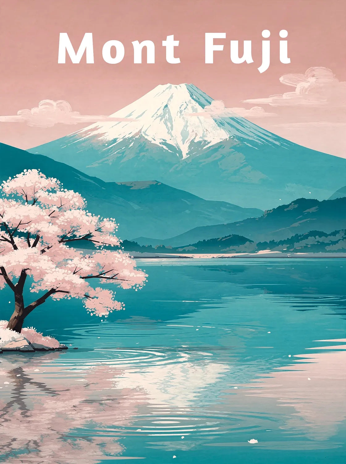 Tableau Mont Fuji - Illustration | en Métal Format A3