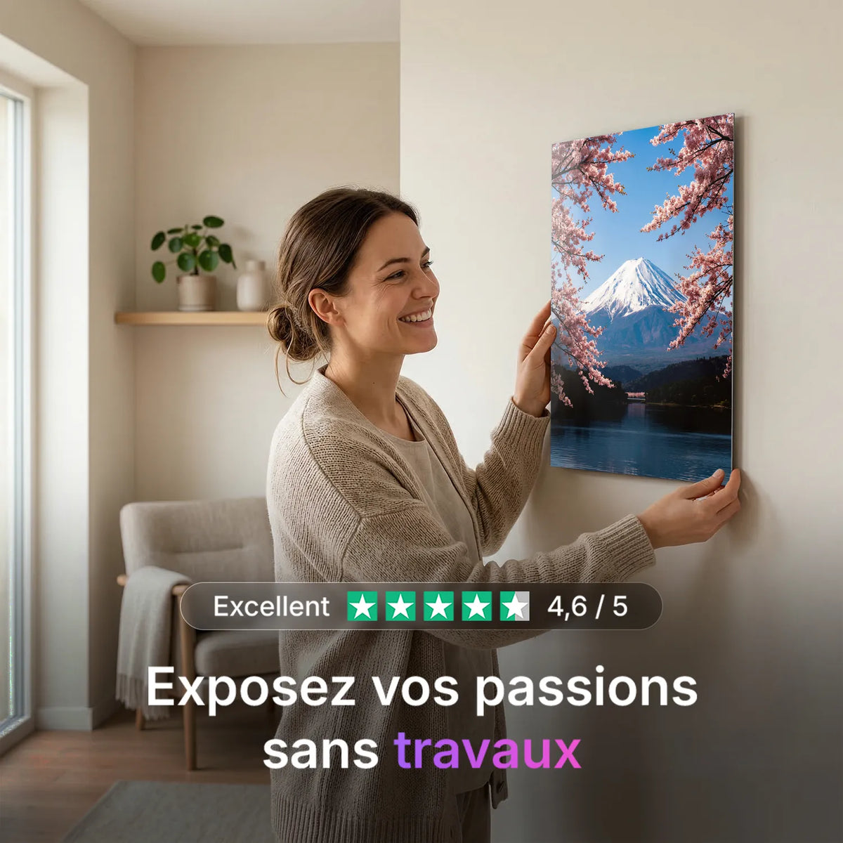 Tableau Le Mont Fuji | en Métal Format A3