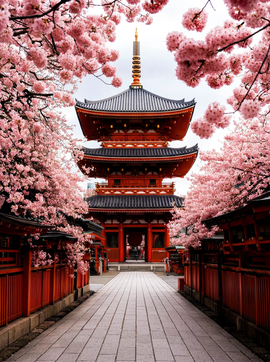 Tableau Temple Bouddhiste Japon | en Métal Format A3