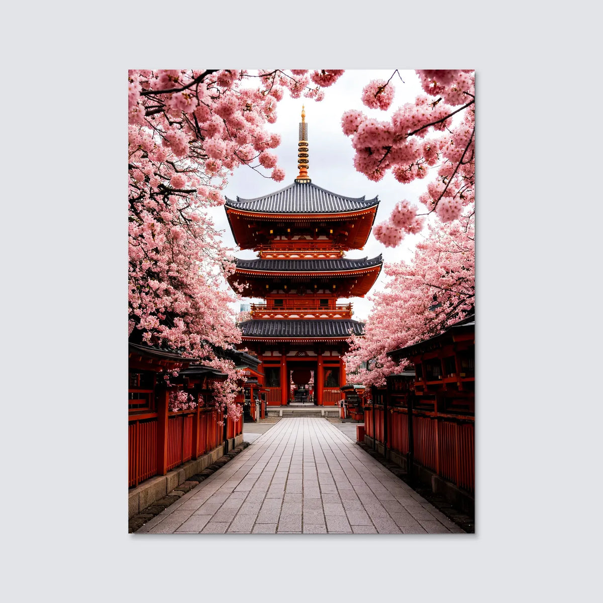 Tableau Temple Bouddhiste Japon | en Métal Format A3