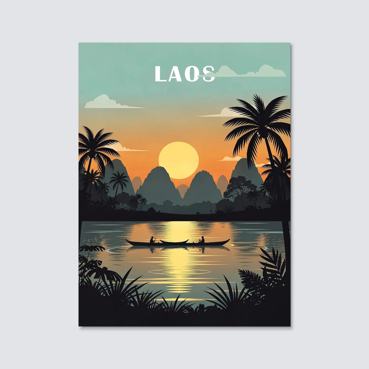 Tableau Le Laos - Illustration | en Métal Format A3
