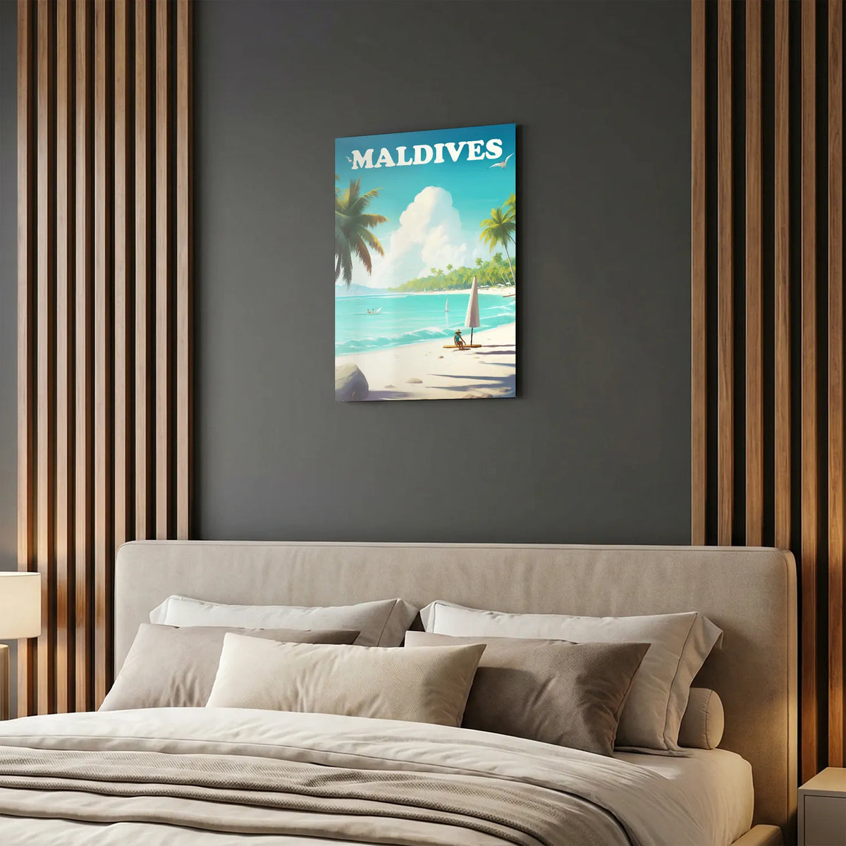 Tableau Bronzette aux Maldives - Illustration | en Métal Format A3