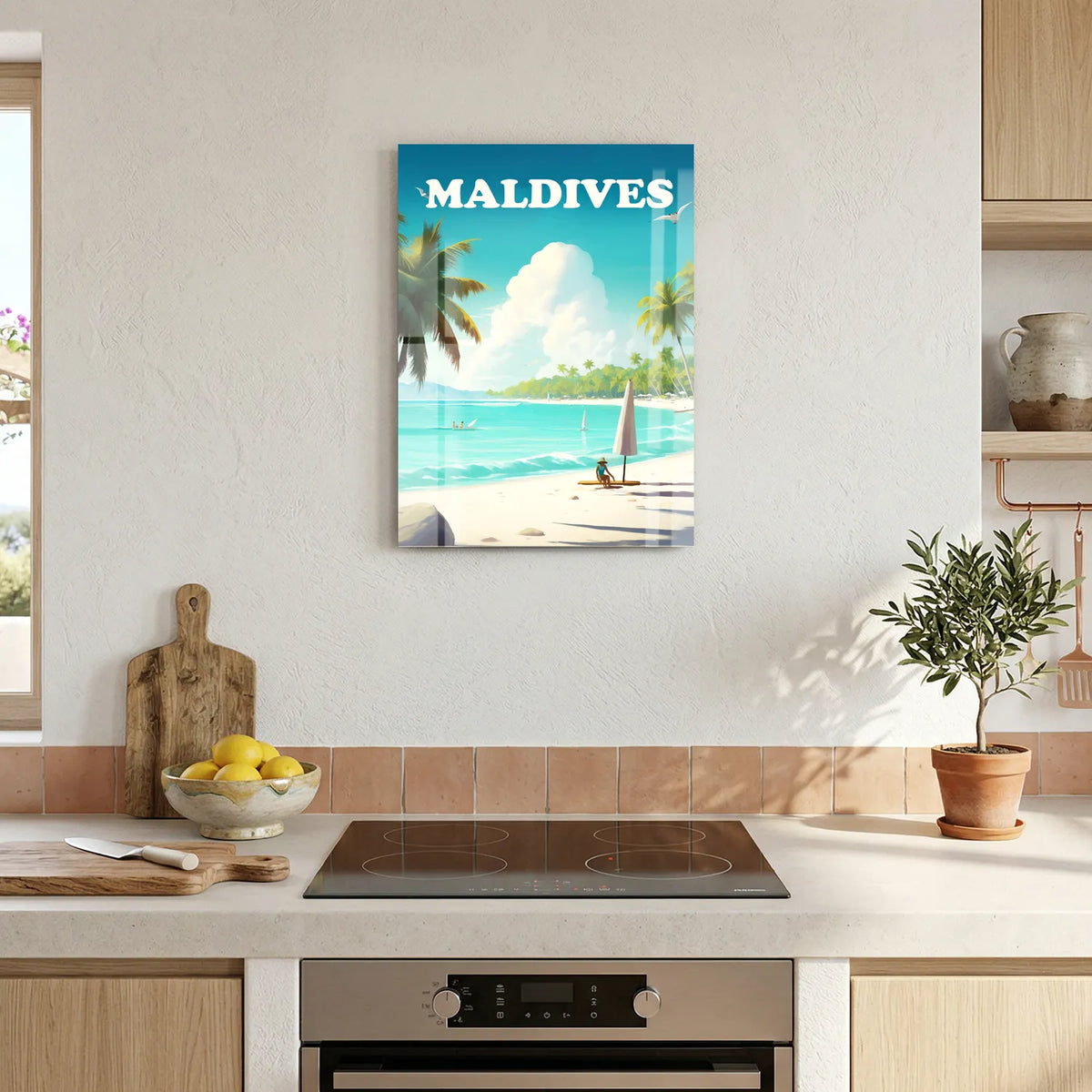 Tableau Bronzette aux Maldives - Illustration | en Métal Format A3