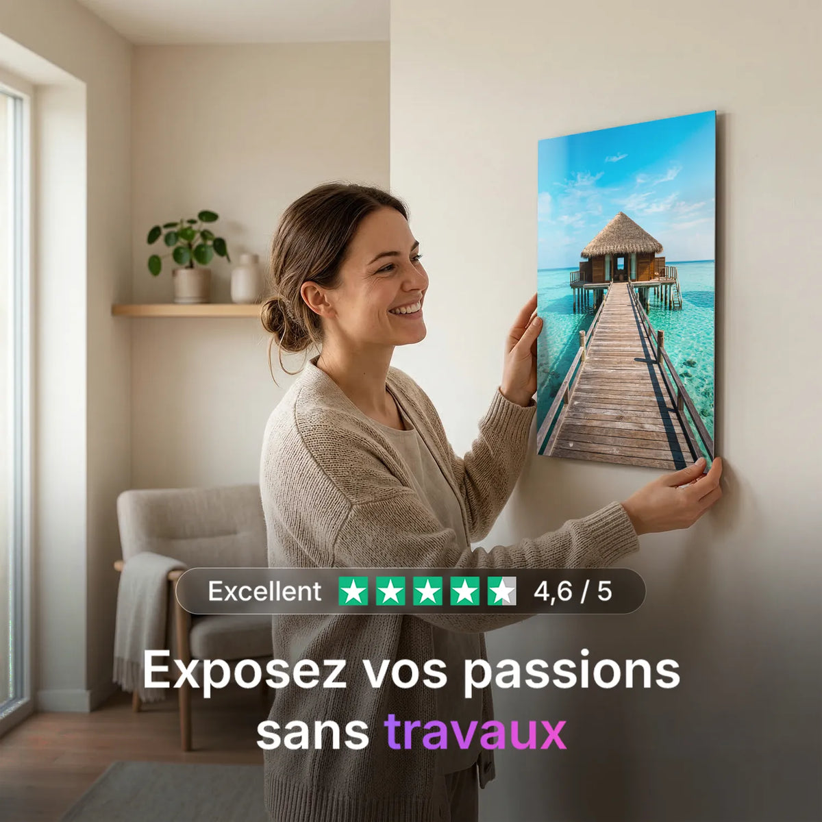 Tableau Maldives | en Métal Format A3