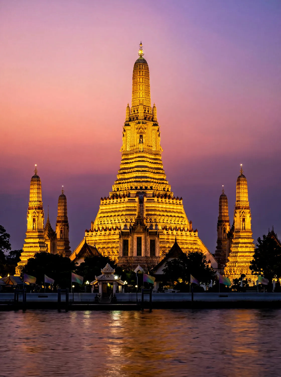 Tableau Temple Wat Pho de Bangkok | en Métal Format A3
