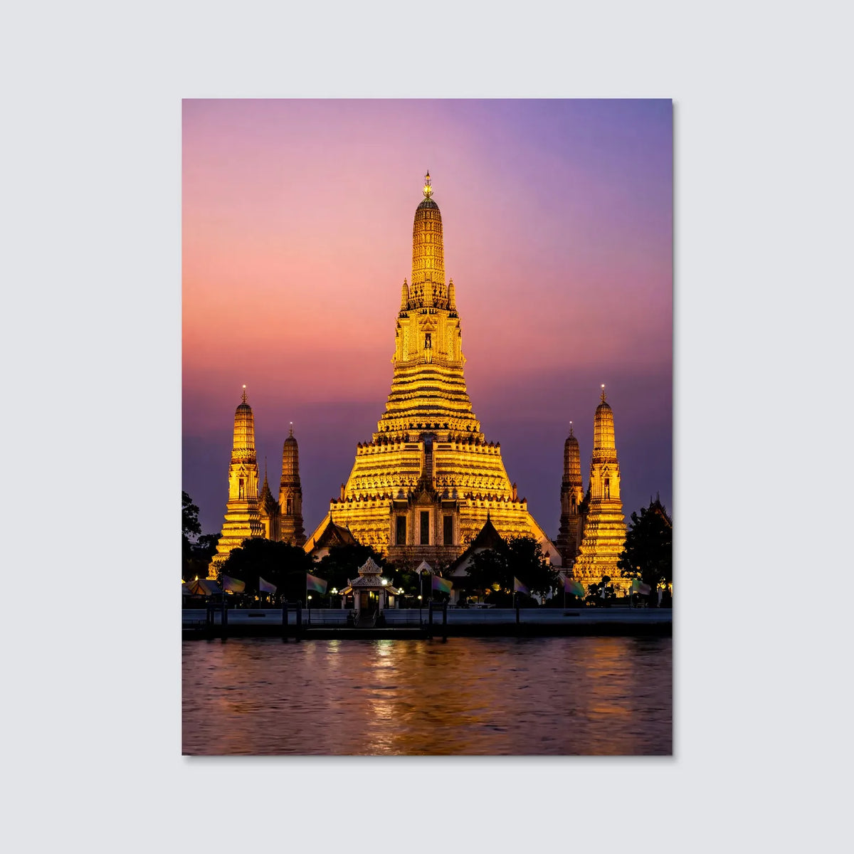 Tableau Temple Wat Pho de Bangkok | en Métal Format A3