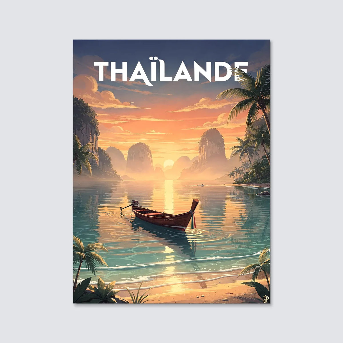 Tableau Thaïlande - Illustration | en Métal Format A3