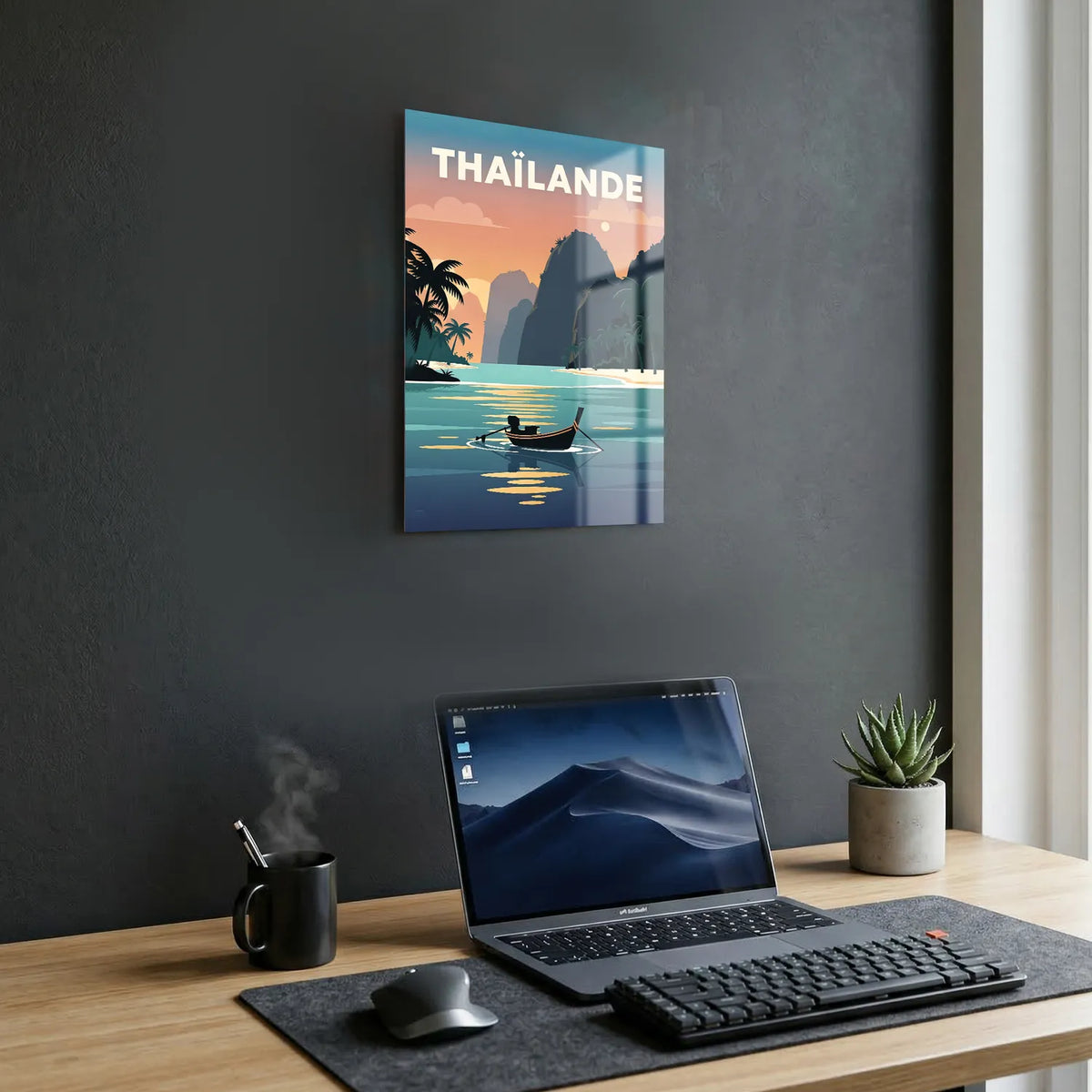 Tableau Voyage en Thaïlande - Illustration | en Métal Format A3