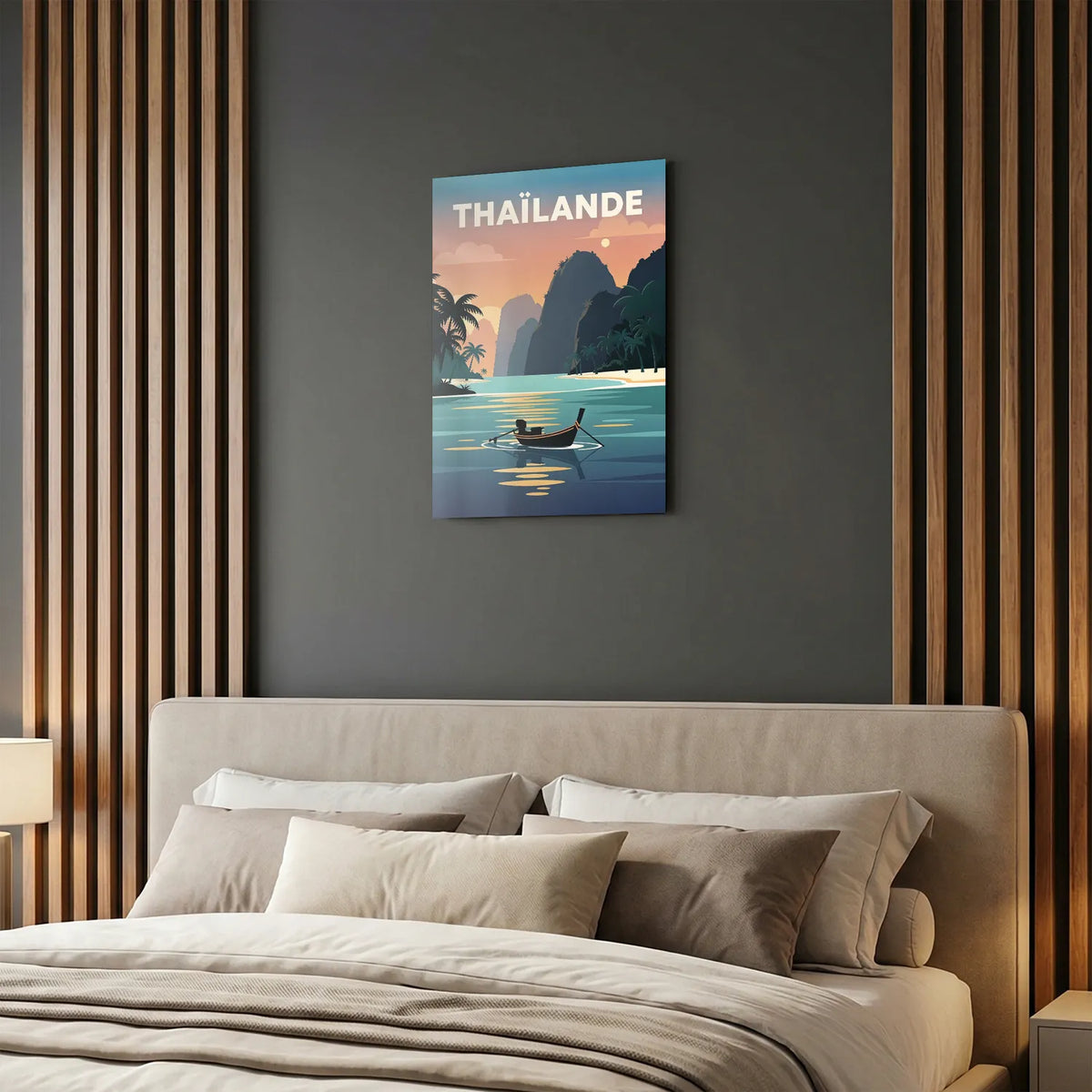 Tableau Voyage en Thaïlande - Illustration | en Métal Format A3