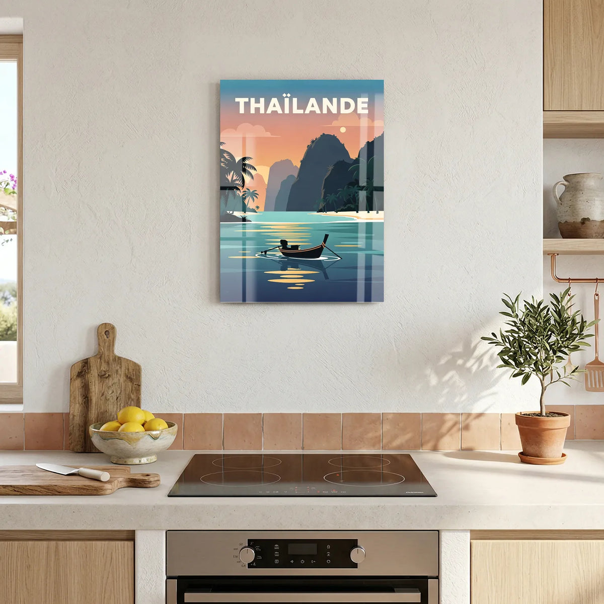 Tableau Voyage en Thaïlande - Illustration | en Métal Format A3