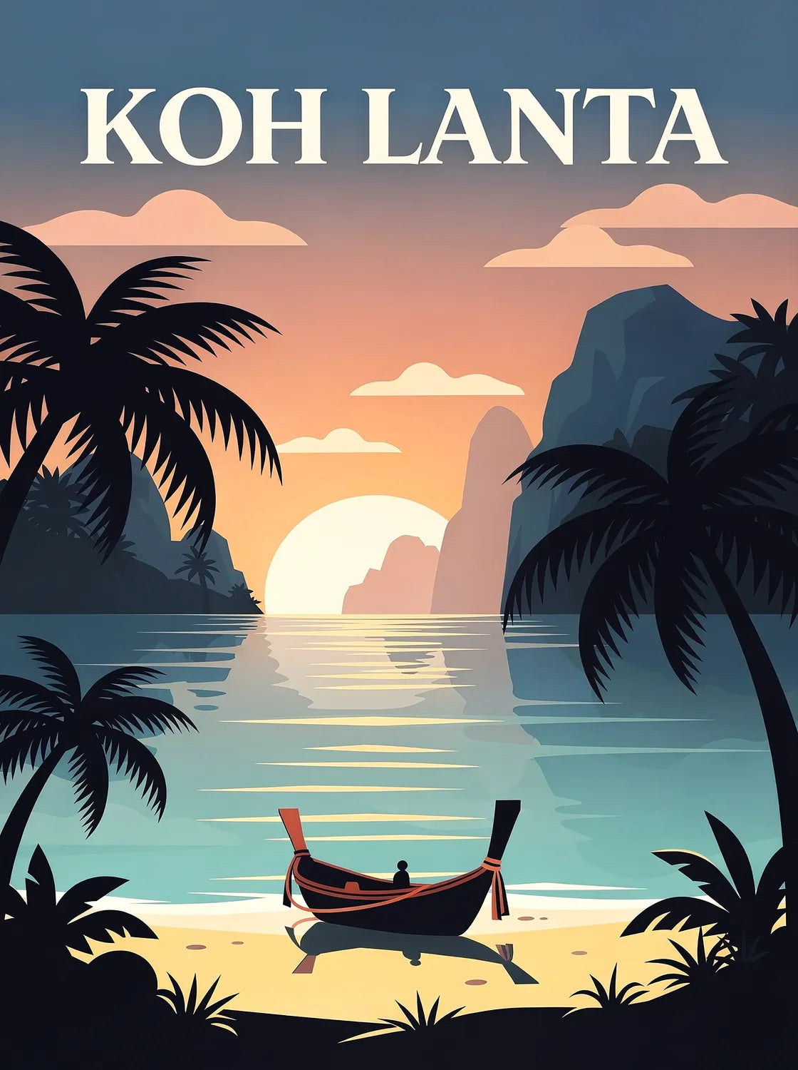 Tableau Évasion à Koh-Lanta - Illustration | en Métal Format A3