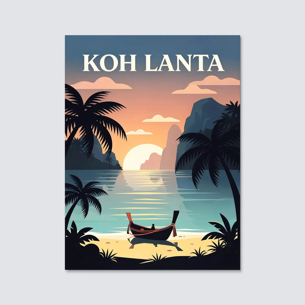 Tableau Évasion à Koh-Lanta - Illustration | en Métal Format A3
