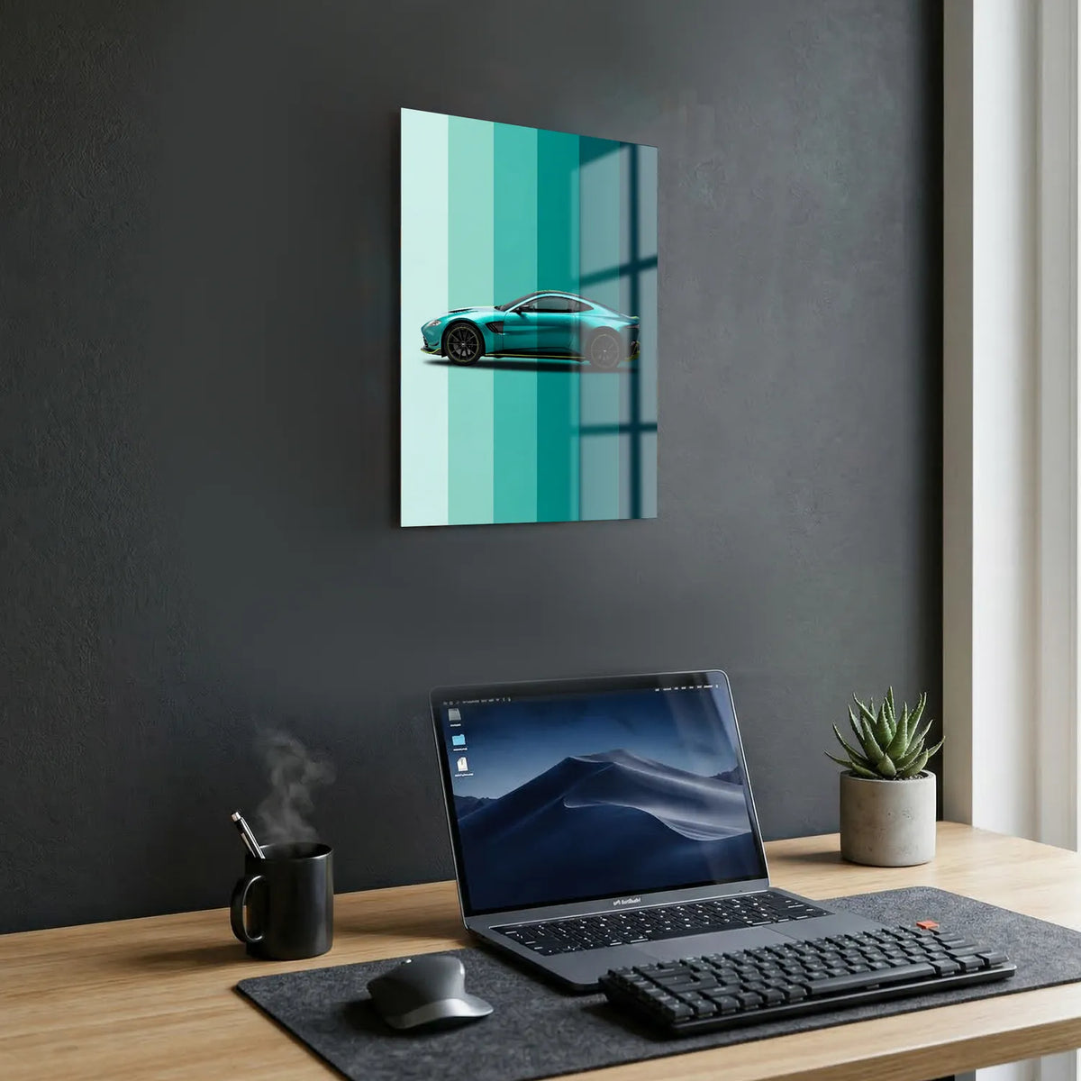 Tableau Aston Martin Vantage — Dégradé | en Métal Format A3