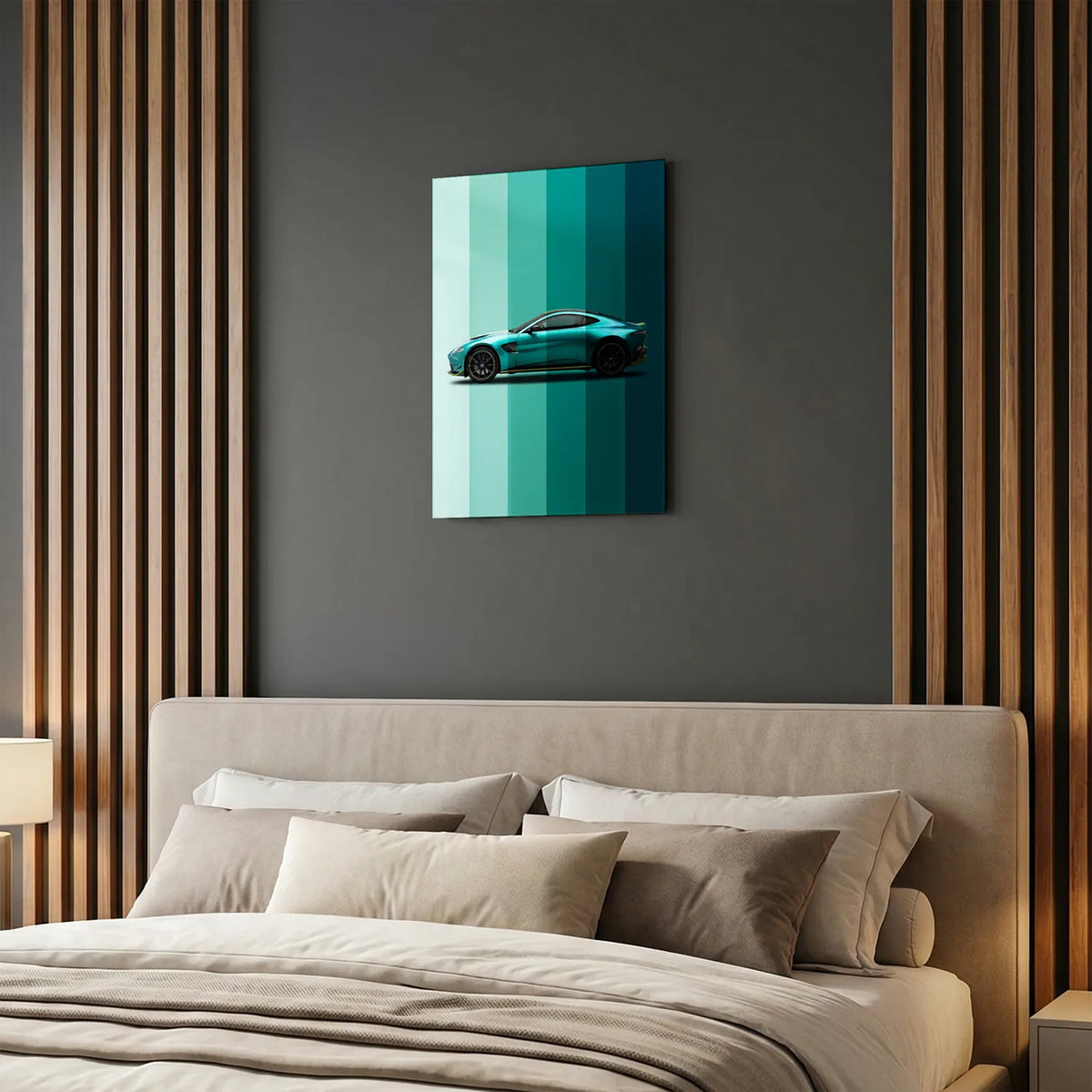 Tableau Aston Martin Vantage — Dégradé | en Métal Format A3