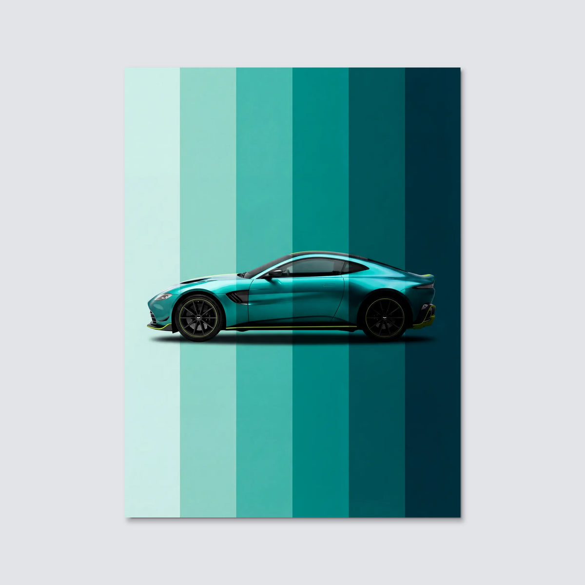 Tableau Aston Martin Vantage — Dégradé | en Métal Format A3