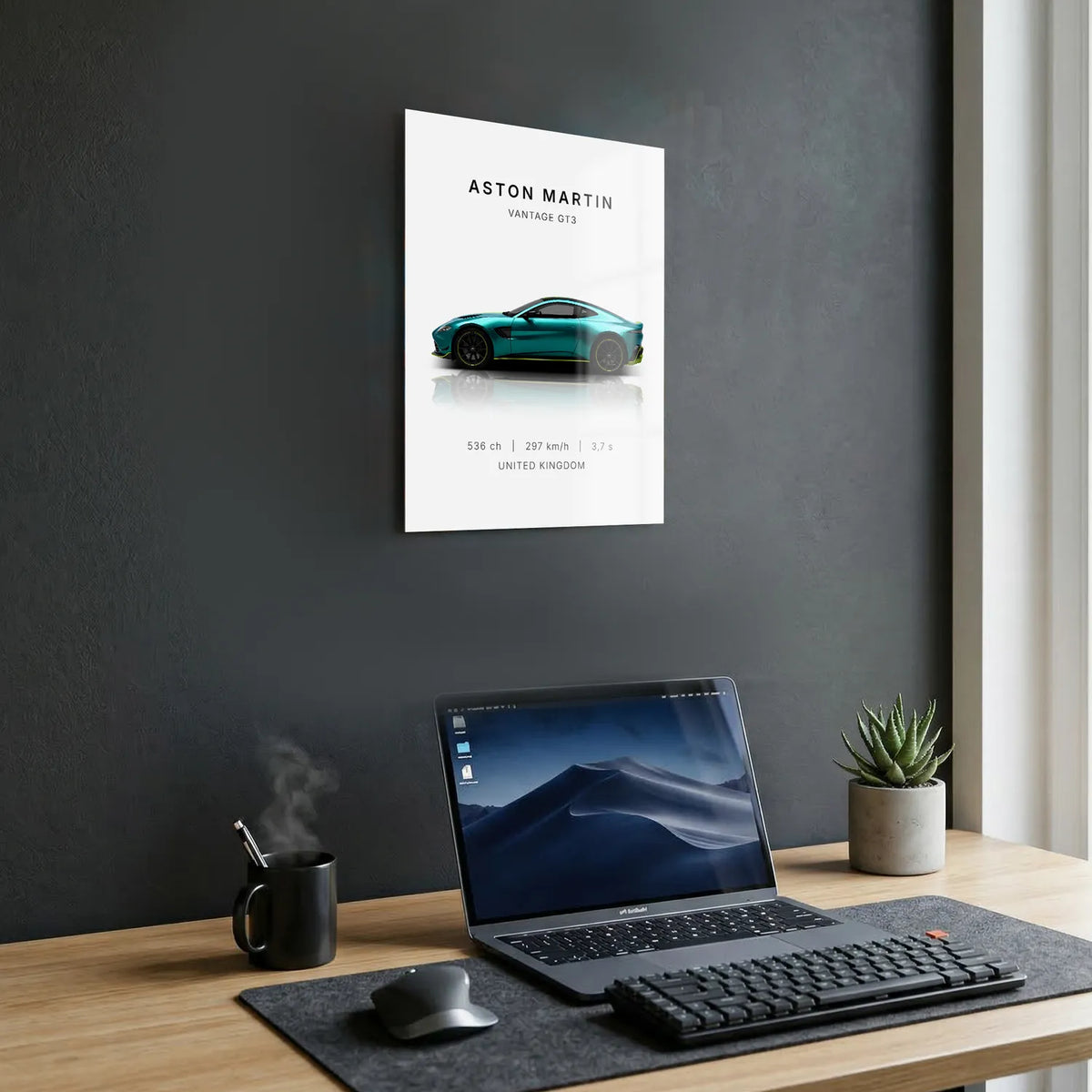 Tableau Aston Martin Vantage — Performances | en Métal Format A3